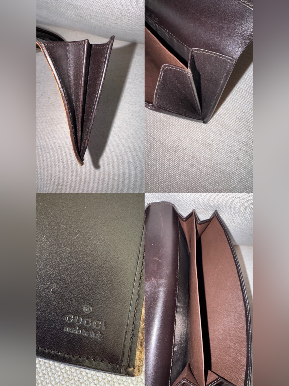 Authentic Gucci Genuine Snakeskin Vintage Neutral Envolope Brown Clutch Wallet - Picture 16 of 16